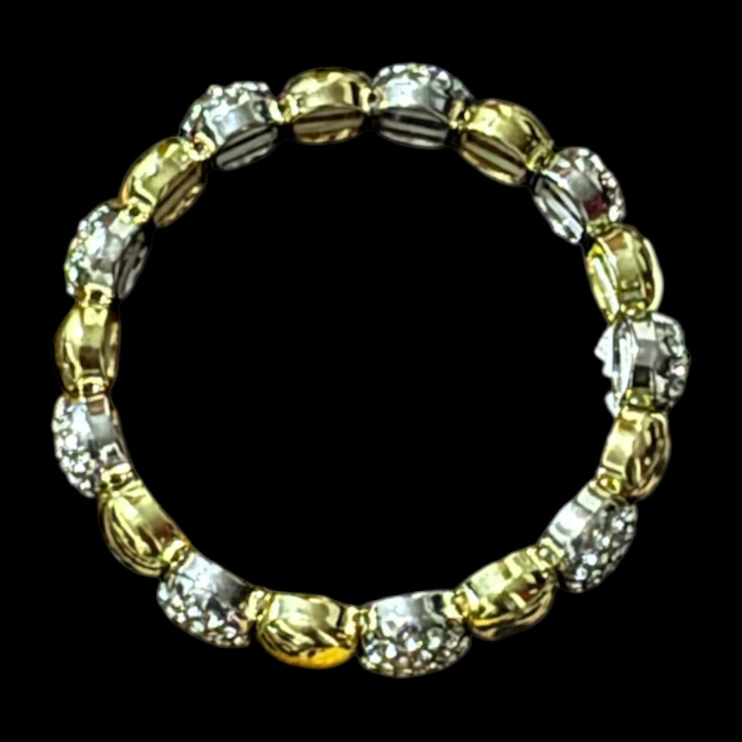 Pulsera estilo lunetas lisas y pavé