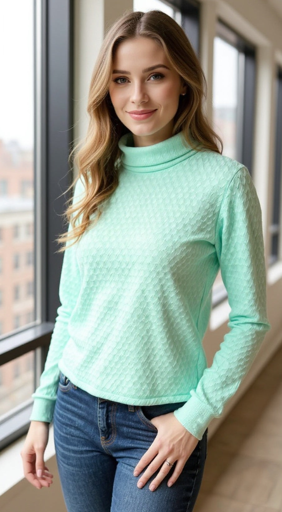 Blusa de cuello tipo suéter