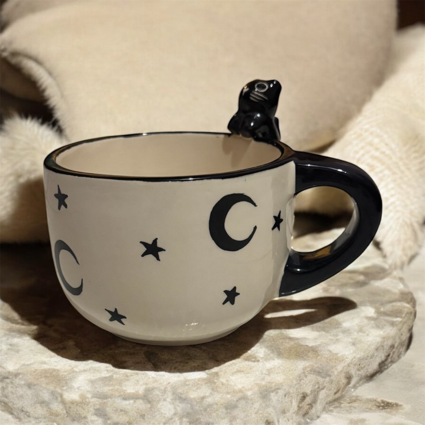 Taza gato 3D negro
