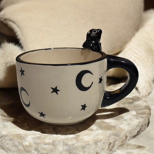 Taza gato 3D negro