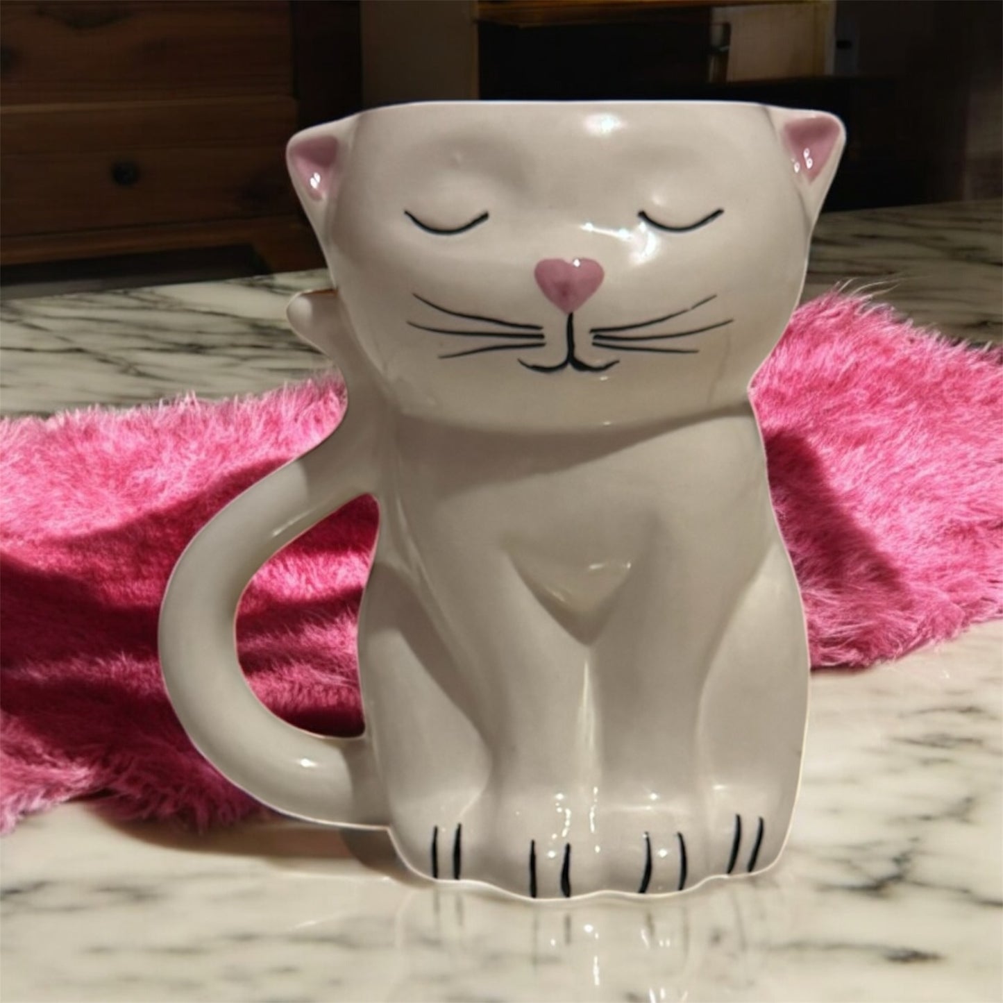 Taza alta gatito blanco
