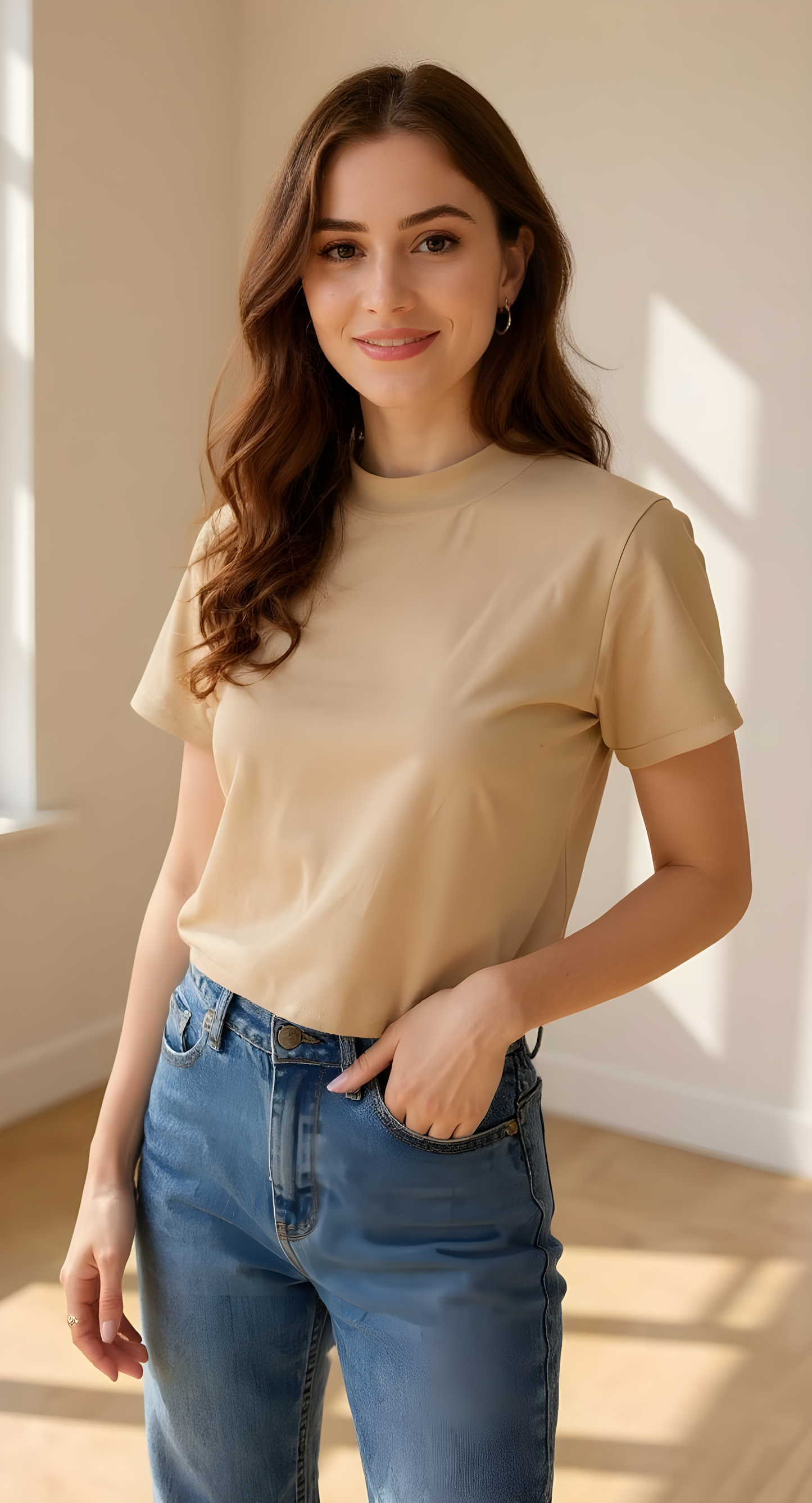 Blusa cuello redondo